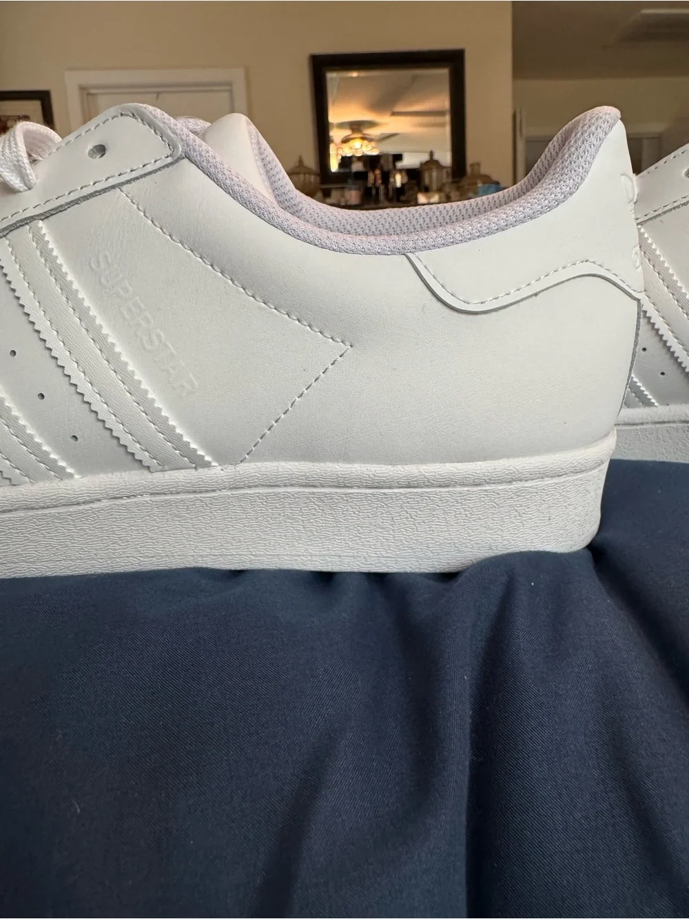 adidas White Classic Superstar Low-Top Sneakers, Size 12 US - Picture 11 of 14